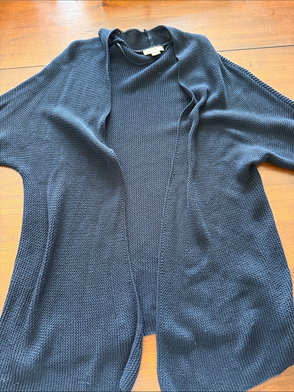 LOFT Navy Open-Front Knit Cardigan size XL